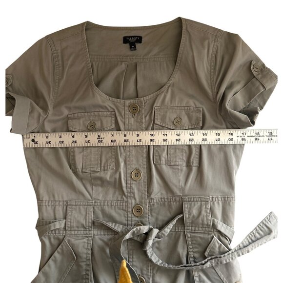 Talbots Petite 6P Button-Front Light Green Dress With Pockets & Belt - Picture 6 of 8